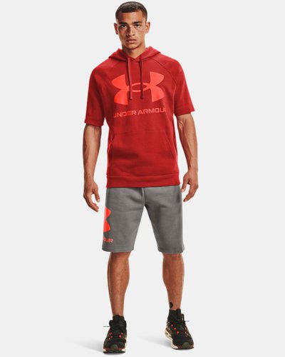 Under Armour Herren UA Rival Fleece Big Logo Kurzarm-Hoodie Orange LG