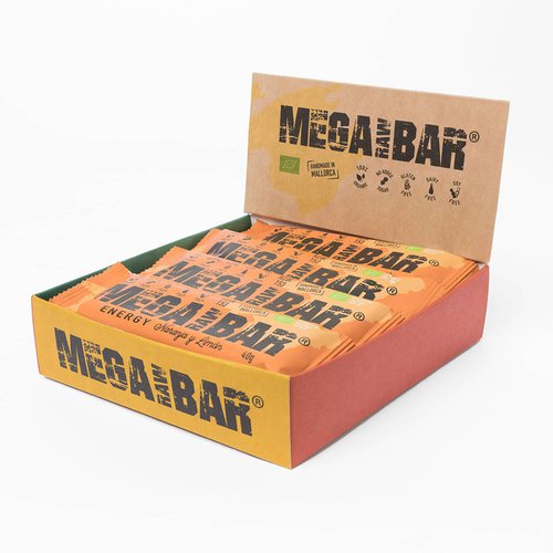 Megarawbar Energy Bars Box 12 Units Orange Golden