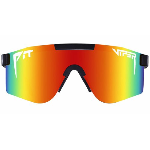 Pit Viper The Originals Double Wides Mystery Polarized Sunglasses Orange Rainbow MirrorCAT3