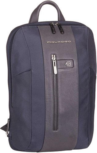 Piquadro Brief Slim Laptop Backpack 6383  in Navy (14 Liter), Rucksack / Backpack