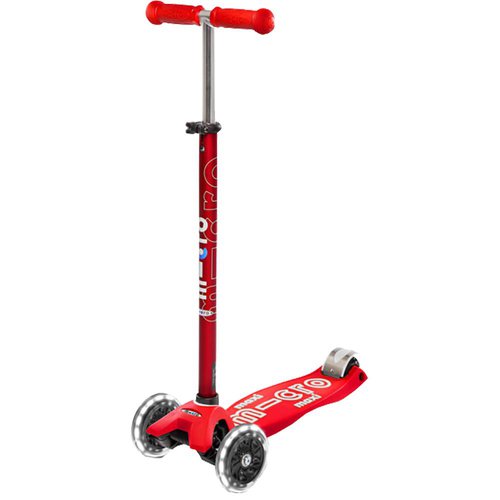 Micro Maxi Deluxe LED Scooter rot