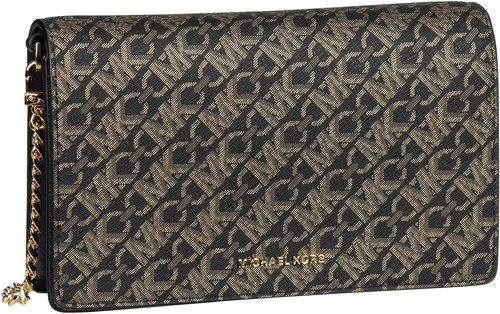 Michael Kors Jet Set Medium Flap Chain MK SIG  in Schwarz (1.4 Liter), Abendtasche
