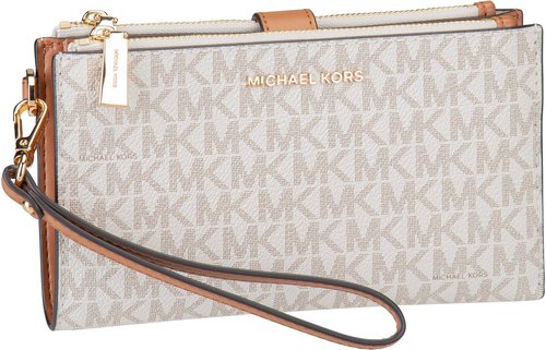 Michael Kors Jet Set Double Zip MK SIG  in Weiß (0.7 Liter), Abendtasche & Clutch