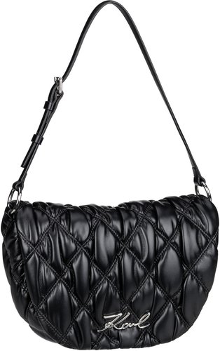 Karl Lagerfeld K/Signature Kuilt Flap SHB  in Schwarz (5 Liter), Schultertasche