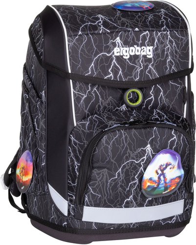 Ergobag cubo Set GLOW  in Schwarz (19 Liter), Schulranzen