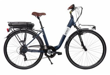 Bicyklet claude elektro citybike shimano tourney 7s 500 wh 700mm matte night blue brown