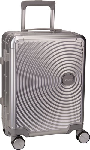 American Tourister Soundbox Alu Spinner 55  in Silber (39 Liter), Handgepäck