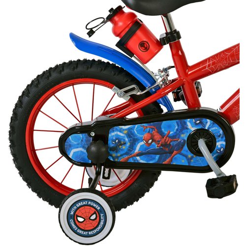 Spiderman Kinderfahrrad 14 Zoll Kinder Fahrrad 3 Jahre 100-115cm Kinderrad mit Stützräder und Kettenschutz