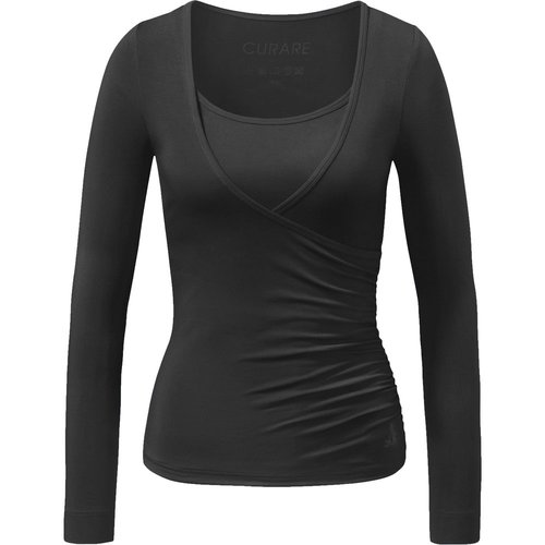 Curare Wrap Shirt Damen schwarz