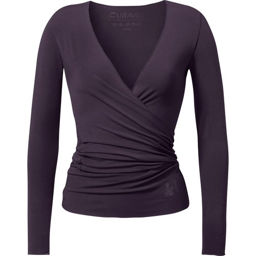 Curare Wrap Jacke Damen dark aubergine