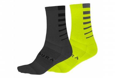 Endura paar gestreifte coolmax socken gelb   grau