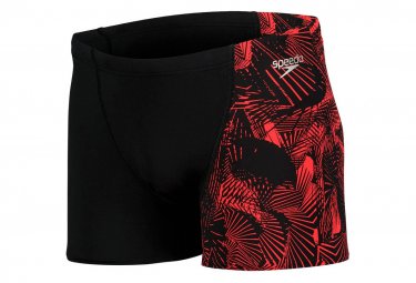 Speedo allover v cut aquashort boxer badeanzug schwarz rot