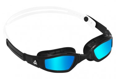Aquasphere ninja schwimmbrille schwarz   weis   blaue spiegelglaser