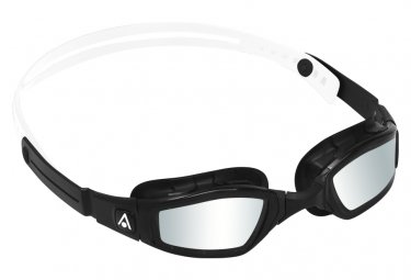 Aquasphere ninja schwimmbrille schwarz   weis   silberne spiegelglaser