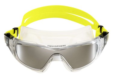 Aquasphere schwimmbrille vista pro transparent schwarz   gelb   silberne spiegelglaser