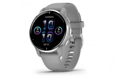 Garmin venu 2 plus sportuhr silber   graues silikon