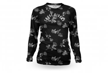 Loose Riders damen langarmtrikot roses schwarz grau
