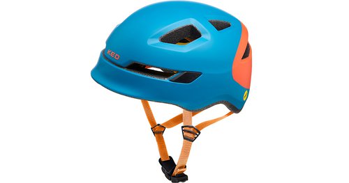 KED Fahrradhelm POP, petrol orange blau/orange Gr. 48-52