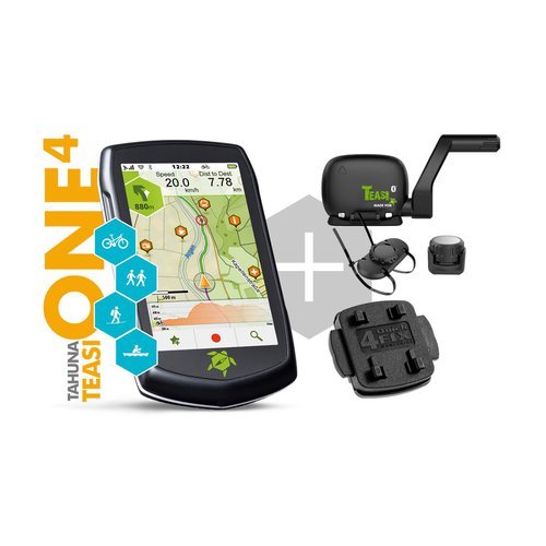 Teasi One 4 Navigationsgerät Speed Bundle mit Geschwindigkeitssensor & Trittfrequenzsensor