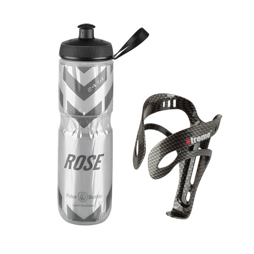 Rose Bikes Echt Cool Pro Thermo-Trinkflasche 700 ml + Xtreme Pro AL3CA Flaschenhalter Set