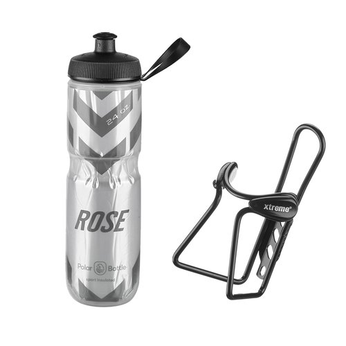 Rose Bikes Echt Cool Pro Thermo-Trinkflasche 700 ml + Xtreme Protector Cage Flaschenhalter Set