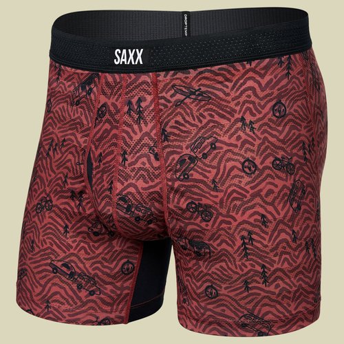 Saxx Droptemp Cooling  Mesh Boxer Brief Fly rot M - head for the hills- red