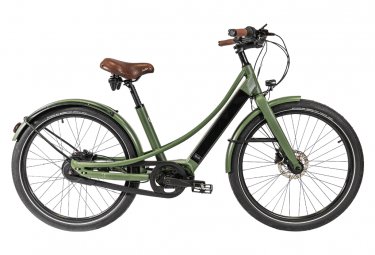 Reine Bike elektrisches citybike niedriger rahmen connected enviolo city ct 504wh 26   grun khaki 2022