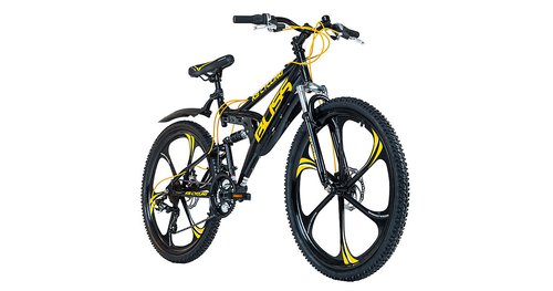 KS Cycling Mountainbike Fully 26 Zoll Bliss Mountainbikes, Rahmenhöhe: schwarz/gelb