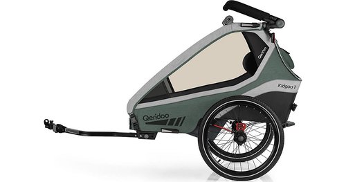 Qeridoo Kidgoo 1 Einsitzer Fahrradanhänger Buggy mit Joggerfunktion und Blattfeder-Dämpfsystem, grün
