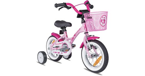 PROMETHEUS BICYCLES Kinderfahrrad 12 Zoll inkl. Stützräder und Sicherheitspaket rosa
