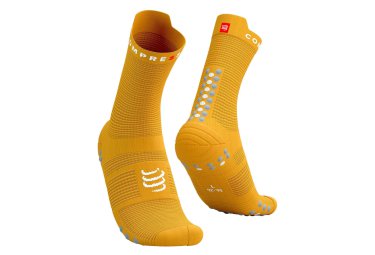Compressport pro racing socks v4 0 run high yellow citrus