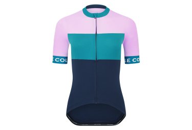 Le Col damen kurzarmtrikot sport blau pink