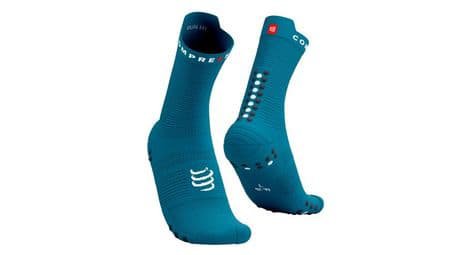 Compressport pro racing socks v4 0 run high blau grau