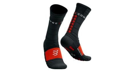 Compressport pro racing socks winter run schwarz rot