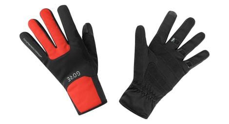 Gore Wear lange handschuhe m gore windstopper thermo rot schwarz