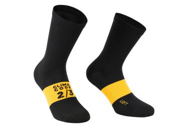 Assos spring fall evo unisex socken schwarz gelb