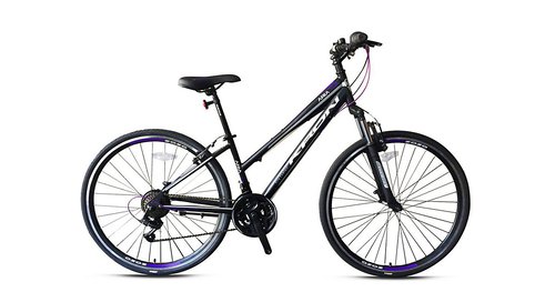 Ty-Trade "28 Zoll Jugend Fahrrad MTB Mountainbike Hardtail Federgabel 21 Gang Aria 4.0 Schwarz Lila Grau 15""" schwarz