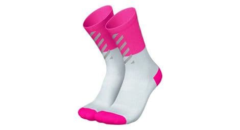 Incylence high viz v2 running socks fluo pink weis