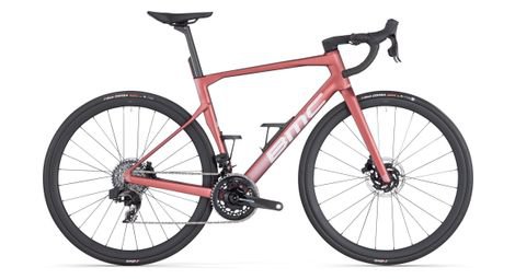 BMC roadmachine 01 dreirad rennrad sram force etap axs 12s 700 mm metallic rot braun