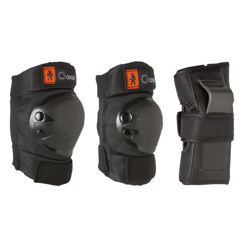 OXELO Protektoren Schoner 3er-Set Inliner BASIC Kinder schwarz