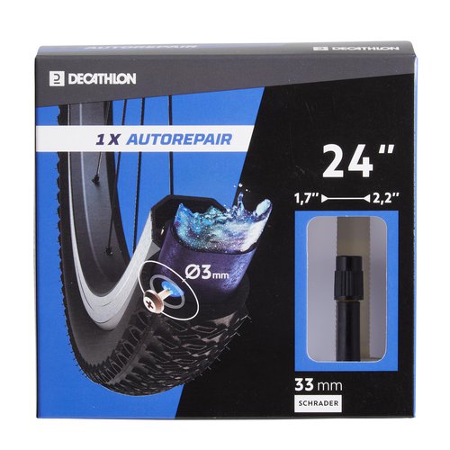 Decathlon Fahrradschlauch 24×1,7/2,2 selbstreparierend Schrader (Autoventil) 33 mm