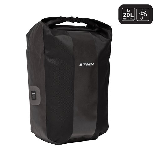 Elops Fahrradtasche Gepäcktasche 500 20 Liter wasserdicht schwarz
