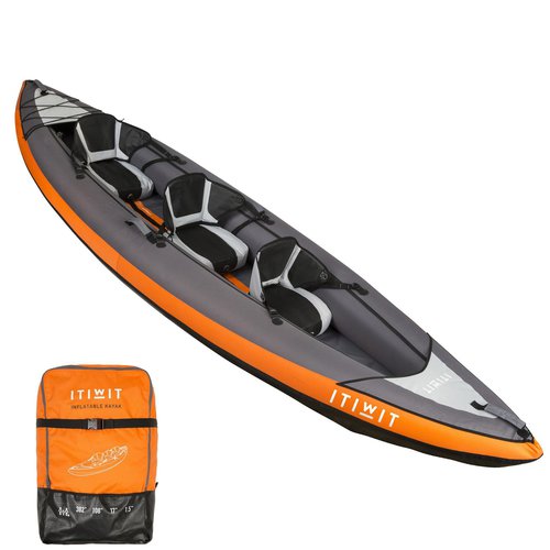 ITIWIT Kajak aufblasbar Touring 3-Sitzer orange