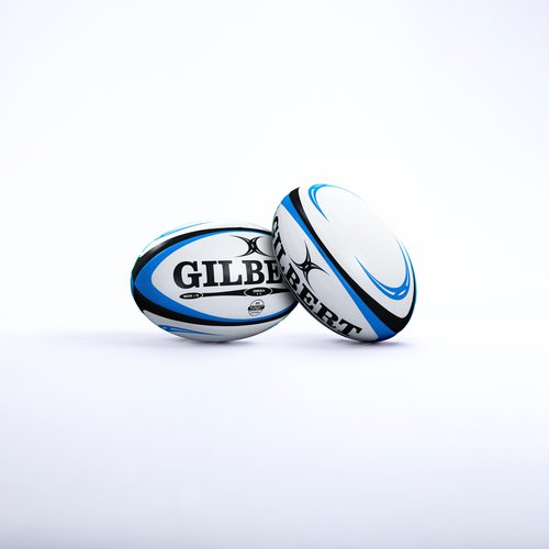 Gilbert Rugby Ball Grösse 5 - Gilbert Omega weiss/blau