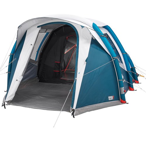 QUECHUA Familienzelt aufblasbar Air Seconds 4.1 Fresh & Black für 4 Personen in 1 Kabine