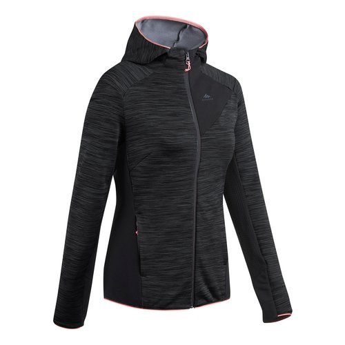 Quechua Fleecejacke leicht Damen Wandern - MH520 schwarz