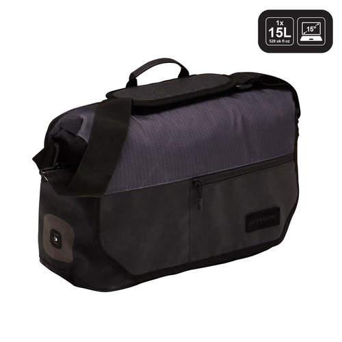 Elops Fahrradtasche Businessbag 500 15 l schwarz/grau