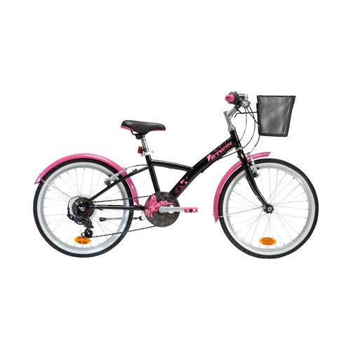 BTWIN Kinderfahrrad Trekkingrad 20 Zoll Original 500 schwarz/pink
