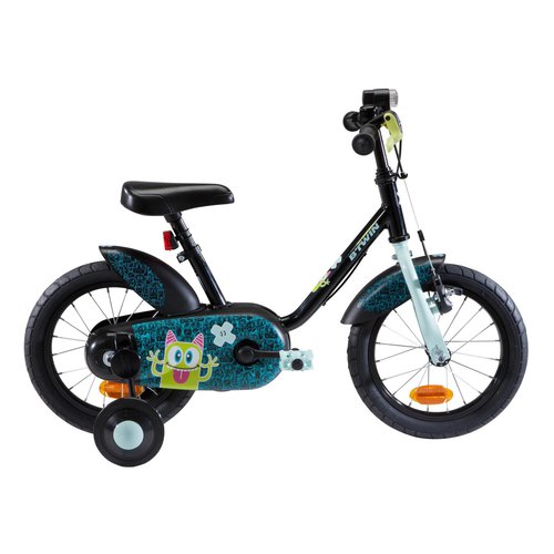 Btwin Kinderfahrrad 14 Zoll 500 Monster schwarz/türkis