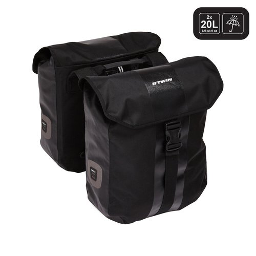 Elops Doppel-Fahrradtasche 540 2 × 20 Liter wasserdicht für Gepäckträger